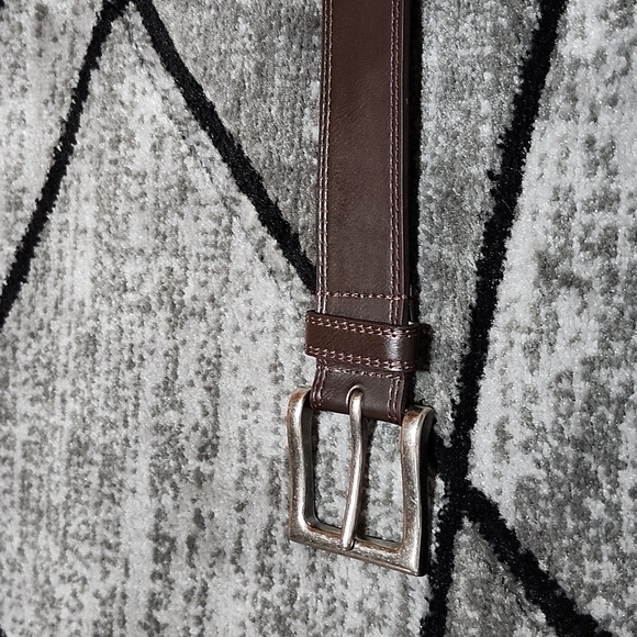 MENS GENUINE BROWN LEATHER CASUAL BELT XL - Picture 4 of 10